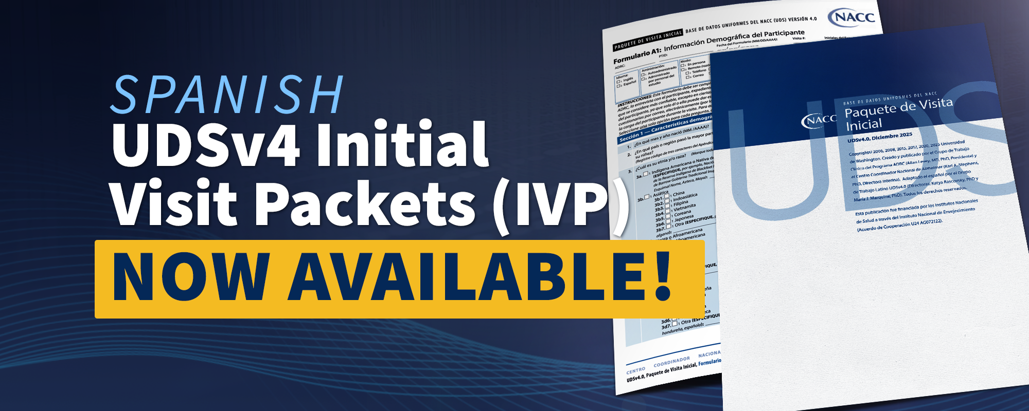 UDSv4 Spanish Initial Visit Packets