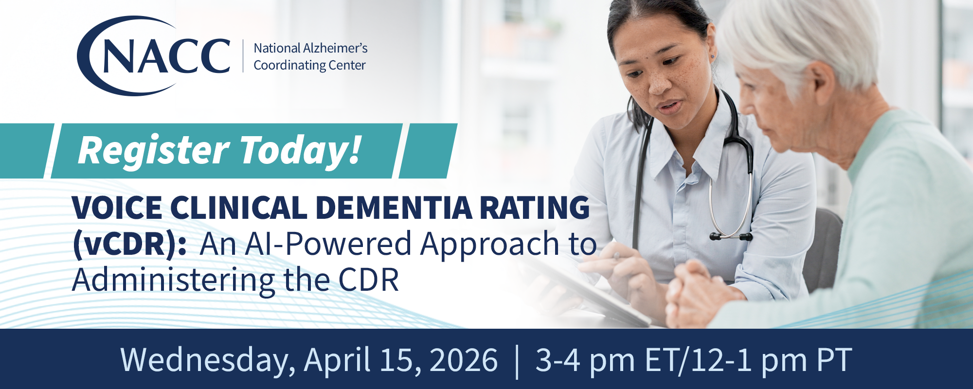 Voice Clinical Dementia Rating (vCDR) Registration Banner